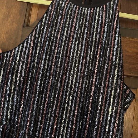 NWT Maeve by Anthropologie Disco Halter Wide Leg Sequin Party Jumpsuit US 12 - Picture 4 of 7